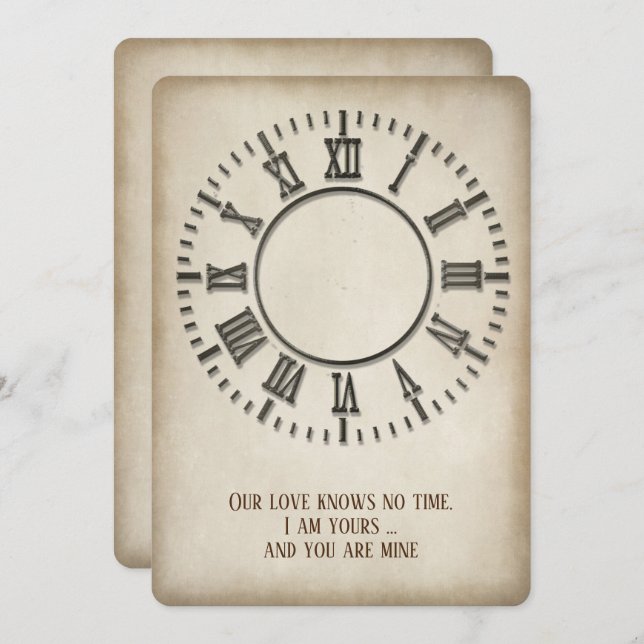 Vow Renewal Timeless Clock Invitation (Front/Back)