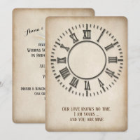 Vow Renewal Timeless Clock Invitation