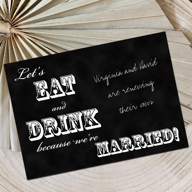 Vow Renewal Vintage Black Chalkboard Invitation (Creator Uploaded)