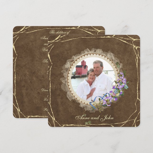 Vow Renewal Vintage Frame Invitation (Front/Back)