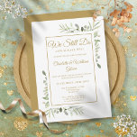 Vow Renewal We Still Do Gold Greenery Anniversary  Invitation<br><div class="desc">Featuring delicate watercolor country garden greenery,  this chic vow renewal anniversary invitation can be personalised with your special celebration information,  with a golden background on the reverse that can be customised to your favourite colour. Designed by Thisisnotme©</div>