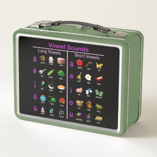 Vowel Sounds Metal Lunch Box