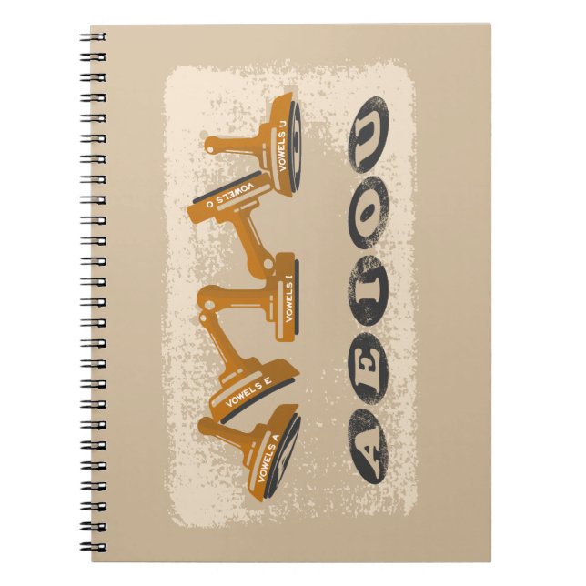Vowels AEIOU English language Notebook (Front)