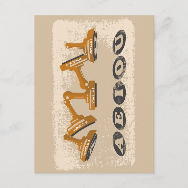 Vowels AEIOU English language Postcard (Front)