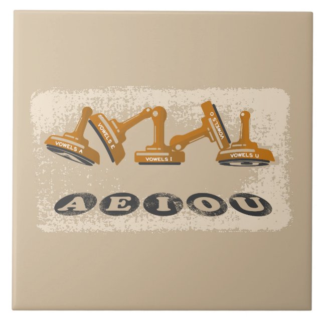 Vowels AEIOU English language Tile (Front)
