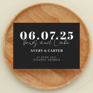 Vows and Cake Funny Minimalist Wedding Save The Date
