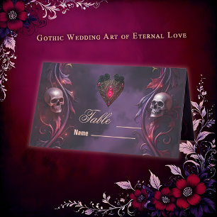 Vows Beyond the Veil – Gothic Wedding Art  Place Card