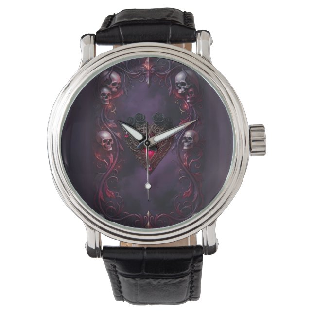 Vows Beyond the Veil – Gothic Wedding Art  Watch (Front)