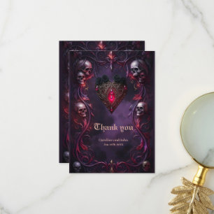 Vows Beyond the Veil – Gothic Wedding Thank You Card
