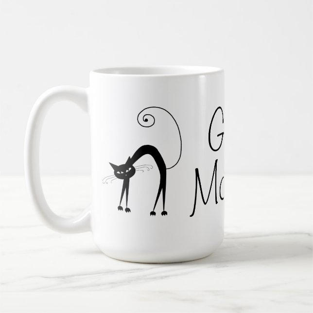 Voxkitty Black Cat - Good Morning Coffee Mug (Left)