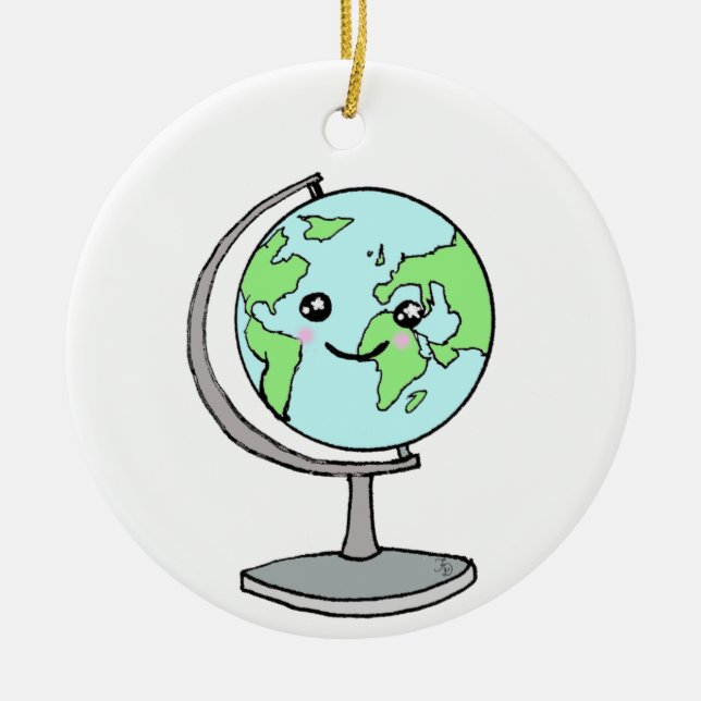 Voy a dar la vuelta al mundo ceramic tree decoration (Front)