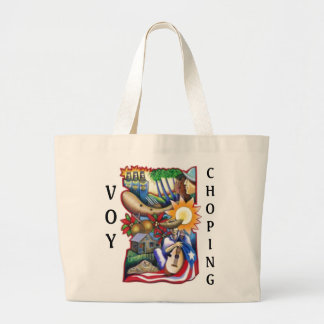 Voy Chopping-translated spanglish (Going Shopping) Large Tote Bag