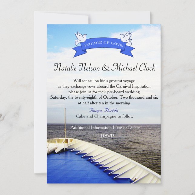 Voyage of Love | Cruise Ship Destination Wedding Invitation (Front)