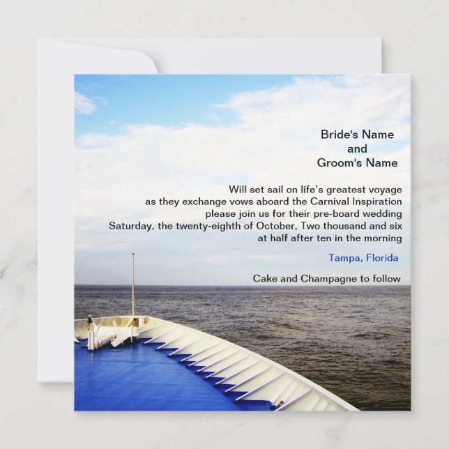 Voyage of Love | Cruise Ship/Destination Wedding Invitation (Front)