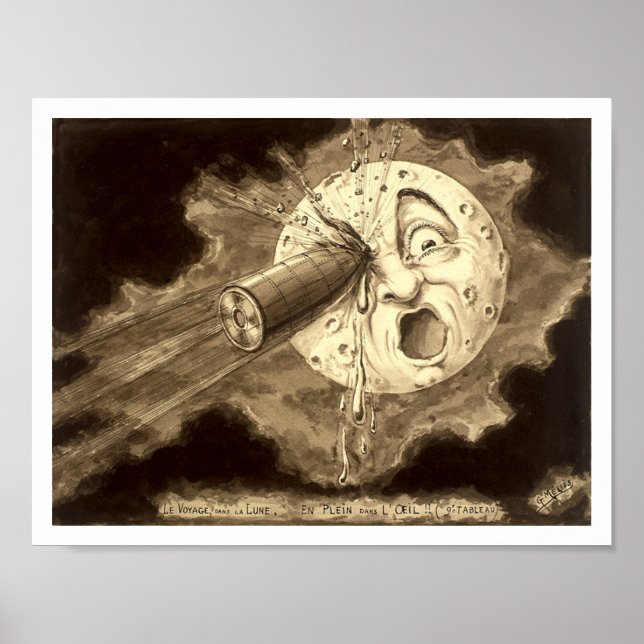 Voyage to the Moon 1902 illustration Poster (Front)