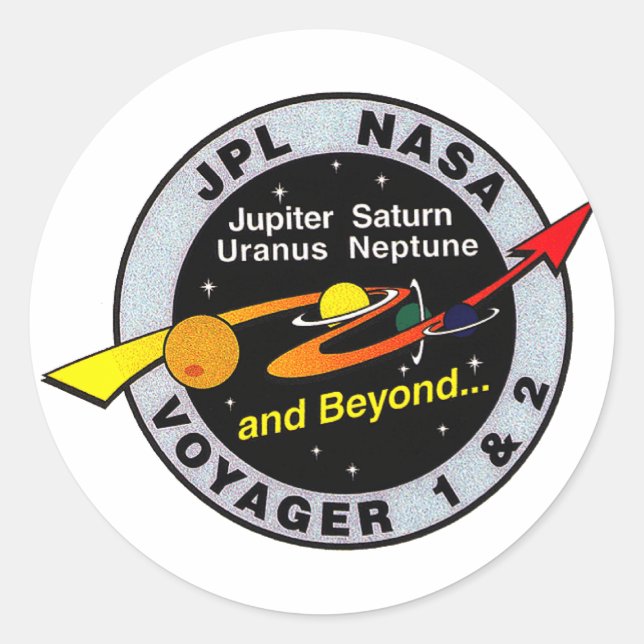 Voyager 1 & 2 classic round sticker (Front)