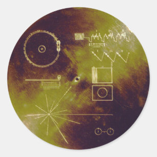 Voyager 1 and 2 Golden Record Sounds of Earth Classic Round Sticker