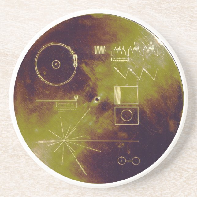 Voyager 1 and 2 Golden Record Sounds of Earth Coaster (Front)