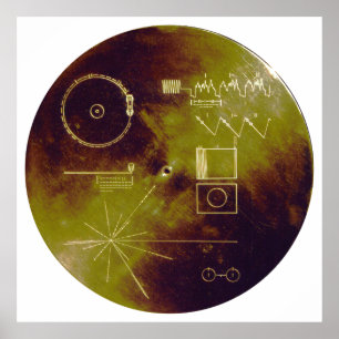Voyager 1 and 2 Golden Record Sounds of Earth Poster