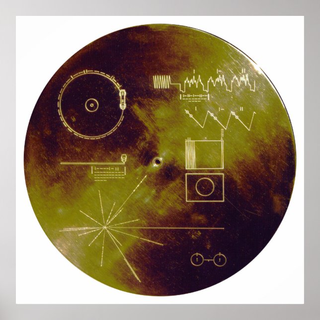Voyager 1 and 2 Golden Record Sounds of Earth Poster (Front)