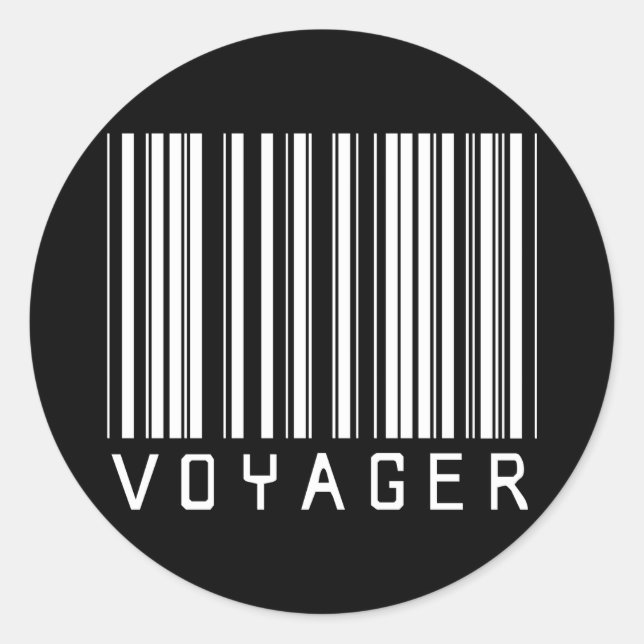 Voyager Bar Code Classic Round Sticker (Front)