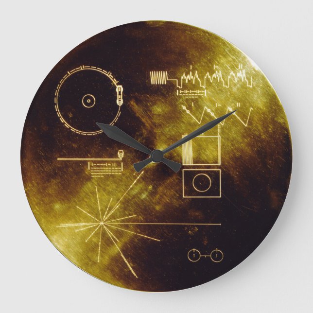 Voyager Golden Record Large Clock (Front)