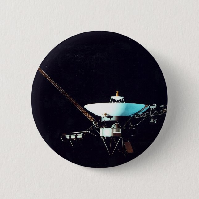 VOYAGER  SPACECRAFT 6 CM ROUND BADGE (Front)