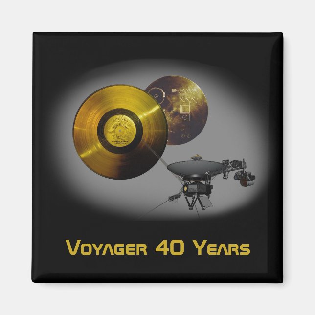 Voyager Spacecraft and Golden Record at 40 Magnet (Front)