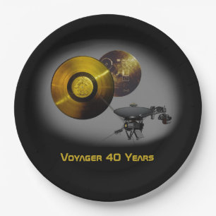 Voyager Spacecraft and Golden Record at 40 Paper Plate
