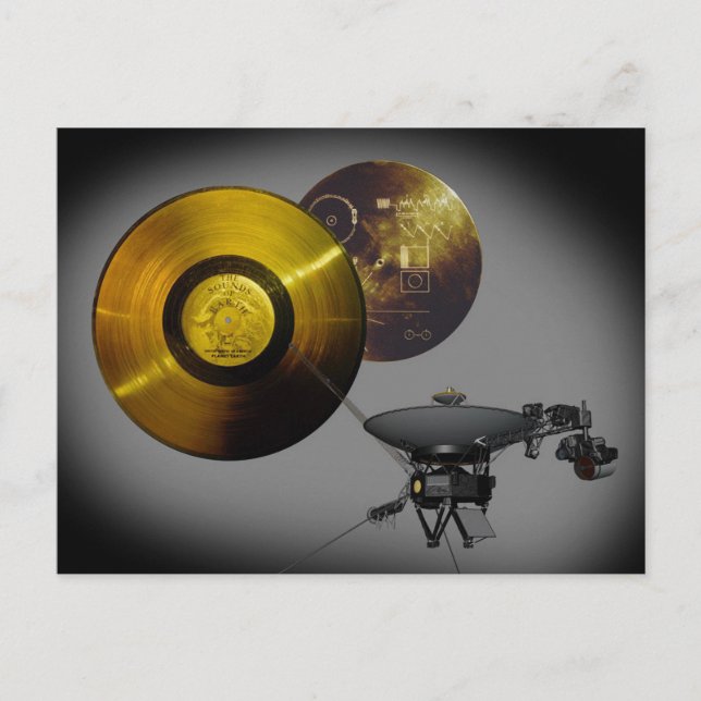 Voyager Spacecraft Golden Record and Cover Postcard (Front)