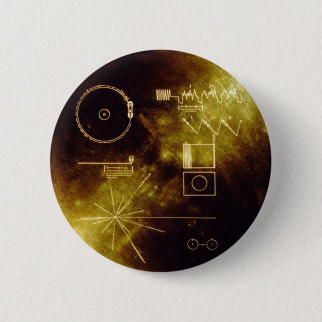 Voyager's Golden Record 6 Cm Round Badge (Front)