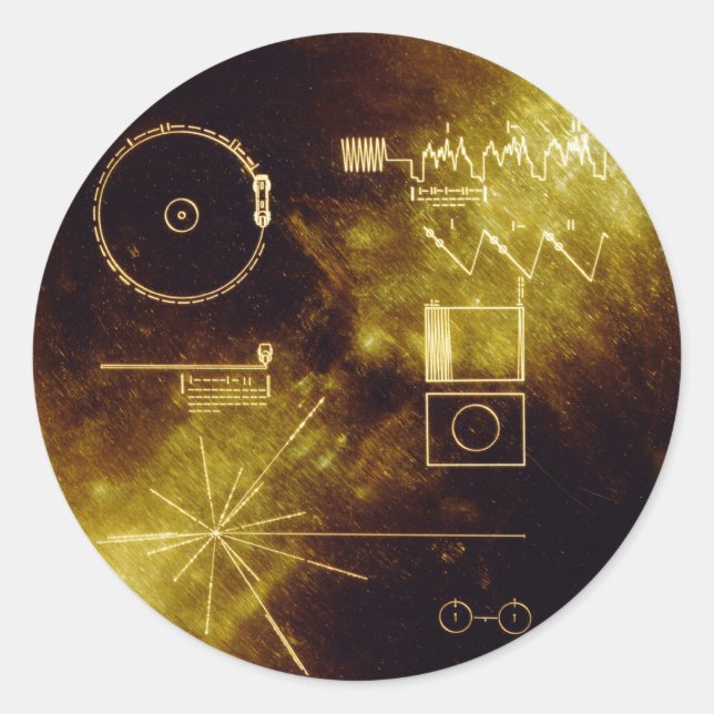 Voyager's Golden Record Classic Round Sticker (Front)