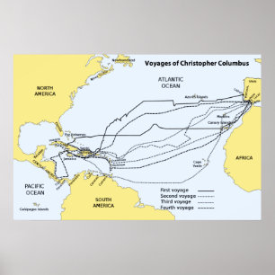 Voyages of Christopher Columbus Poster