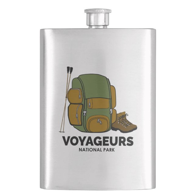 Voyageurs National Park Backpack Hip Flask (Front)