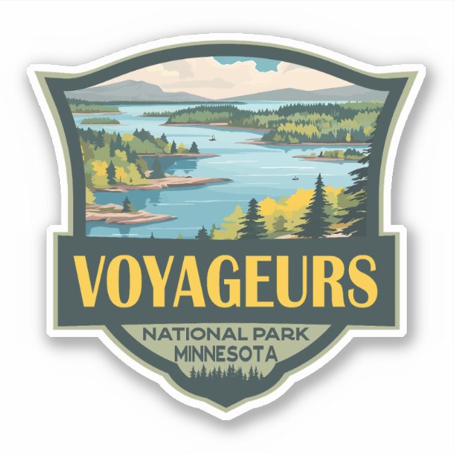 Voyageurs National Park Illustration Retro Badge (Front)
