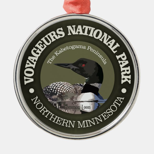 Voyageurs National Park (Loon) Metal Tree Decoration (Front)