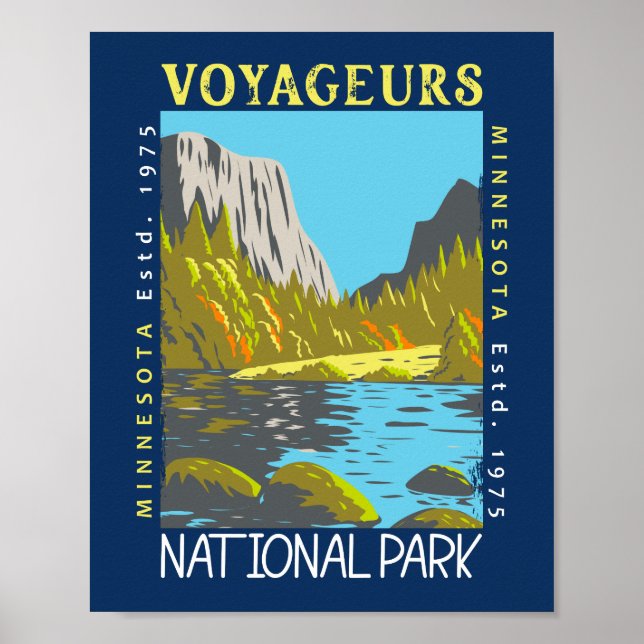 Voyageurs National Park Minnesota Retro Distressed Poster (Front)