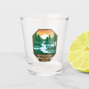 Voyageurs National Park Minnesota Sunset Emblem Shot Glass
