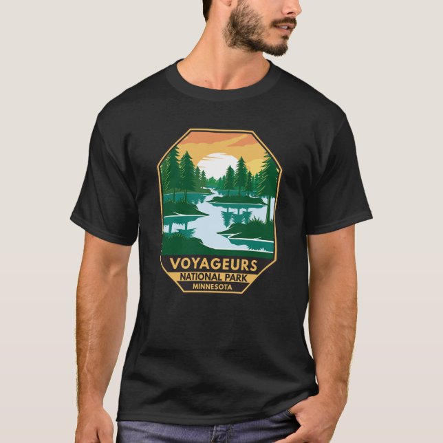Voyageurs National Park Minnesota Sunset Emblem T-Shirt (Front)