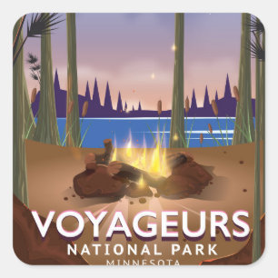 Voyageurs National Park Minnesota travel poster Square Sticker