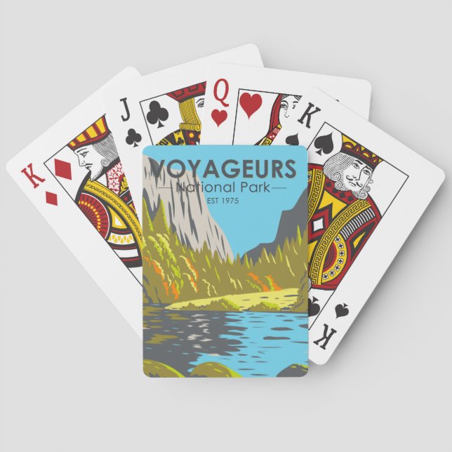 Voyageurs National Park Minnesota Vintage  Playing Cards (Back)