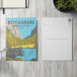 Voyageurs National Park Minnesota Vintage Postcard<br><div class="desc">Voyageurs vector artwork design. The park covers a vast area and is known for its forests,  waterways and huge,  island-dotted Rainy,  Kabetogama and Namakan lakes.</div>