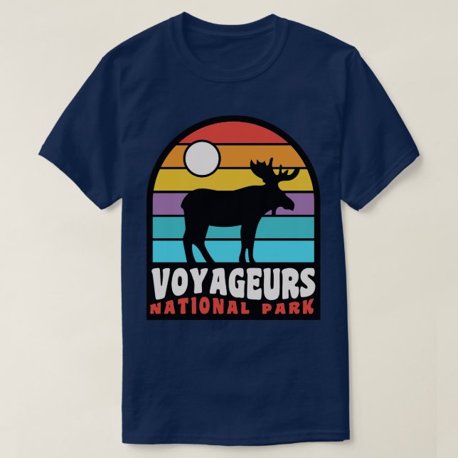 Voyageurs National Park Moose Minnesota Badge T-Shirt (Design Front)