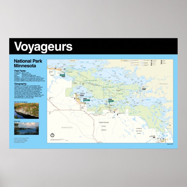 Voyageurs National Park Poster Map (Front)