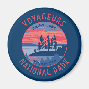 Voyageurs National Park Rainy Lake Art Distressed Magnet