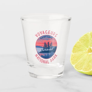 Voyageurs National Park Rainy Lake Art Distressed Shot Glass