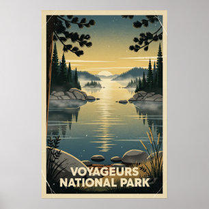 Voyageurs National Park Retro Poster