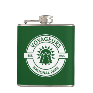 Voyageurs National Park Sun Trees Hip Flask