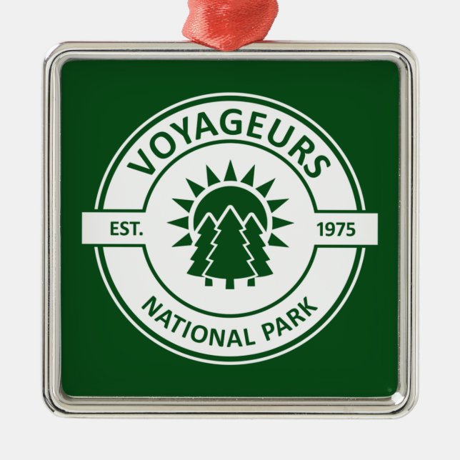 Voyageurs National Park Sun Trees Metal Tree Decoration (Front)