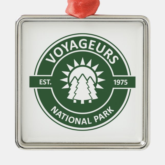 Voyageurs National Park Sun Trees Metal Tree Decoration (Front)